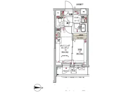 ARCOBALENO HIGASHIMUKOJIMA(1DK/3階)の間取り写真
