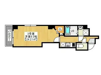 PARK RESIDENCE NISHICHIBA(1K/2階)の間取り写真