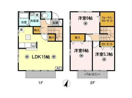ウィルコート上東雲 B棟(3LDK/1階)の間取り写真