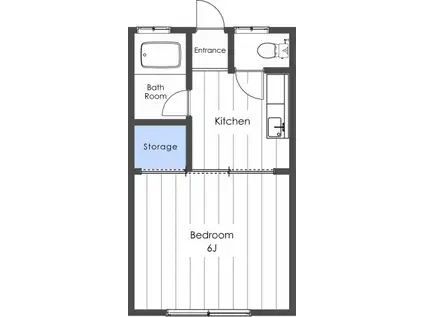 花泉ハナハイム(1K/1階)の間取り写真