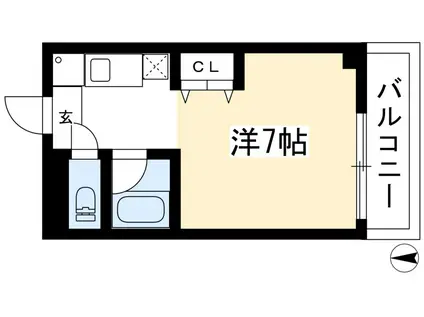 エトワール下鴨(1K/1階)の間取り写真