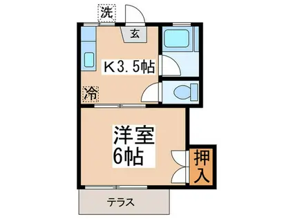 ファミリーハウス(1K/1階)の間取り写真