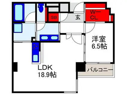 MAGNIFIQUE北桜塚(1LDK/2階)の間取り写真