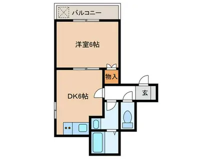 山本ハイツ(1DK/2階)の間取り写真