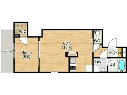 ジーメゾン今伊勢セレナ(1LDK/3階)の間取り写真