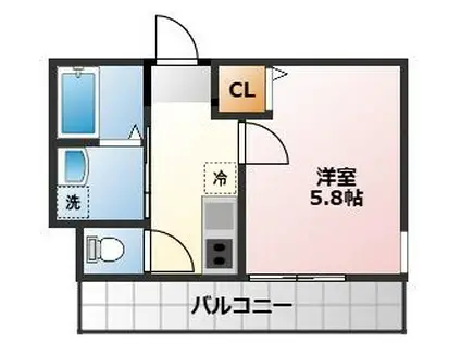 HALEAみその台(1K/1階)の間取り写真