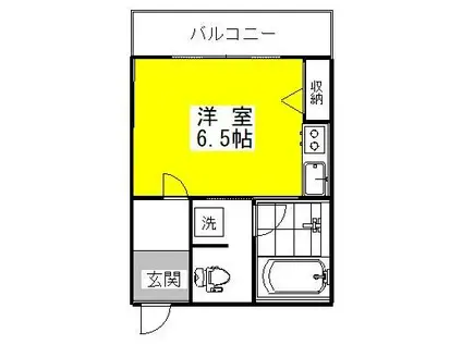 WAPS(ワンルーム/1階)の間取り写真