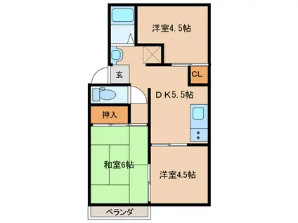 榮アパート(3DK/2階)の間取り写真