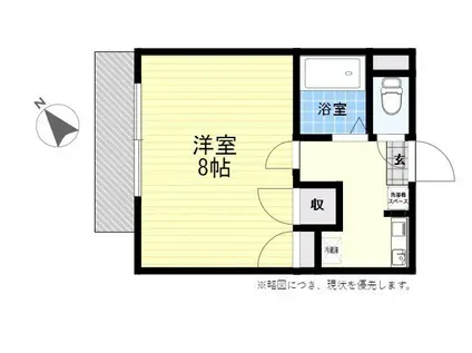 Nフュン・フ・ツェン(1K/3階)の間取り写真