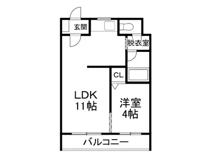 カーサ・プリオールV(1LDK/4階)の間取り写真