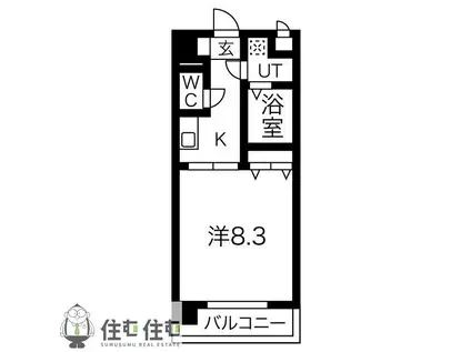 MS CALM(1K/3階)の間取り写真