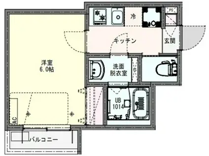 クレイスひばりヶ丘(1K/1階)の間取り写真