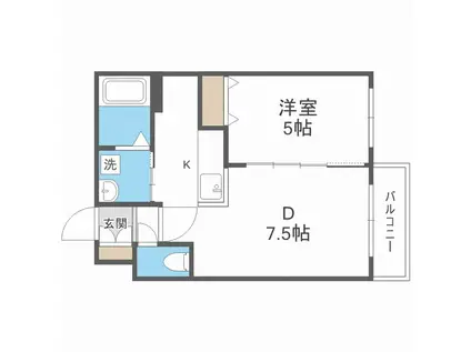 プレミアシティ元町(1LDK/2階)の間取り写真