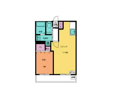 グラスリード.2(1LDK/1階)の間取り写真