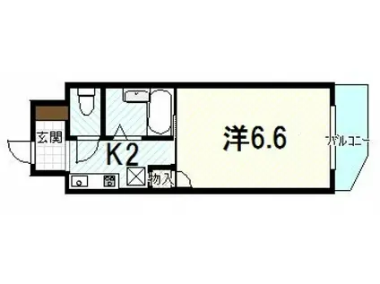 スカイハイツ中央(1K/2階)の間取り写真