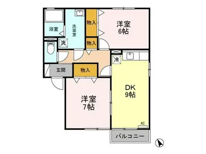 セレーノ(2LDK/2階)の間取り写真