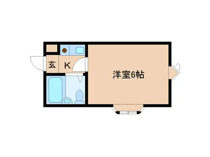 シティライフ香芝(1K/2階)の間取り写真