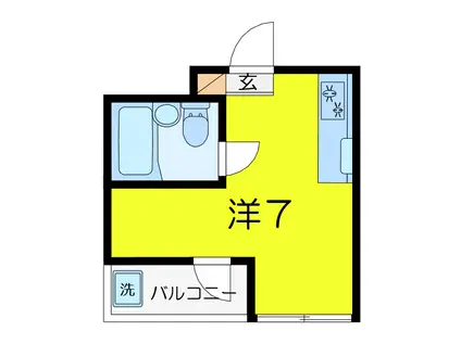 シャトル大恵E(ワンルーム/3階)の間取り写真