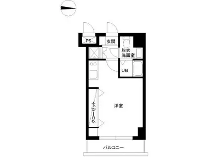 スカイコート両国壱番館(ワンルーム/6階)の間取り写真