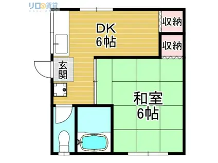 HANA HOUSE(1DK/2階)の間取り写真