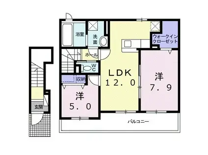 ネオ・ブリーズ(2LDK/2階)の間取り写真