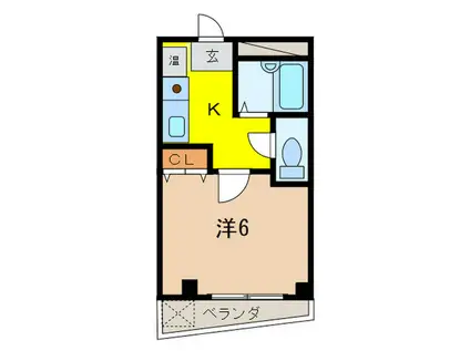 MOMO仁川(1K/3階)の間取り写真