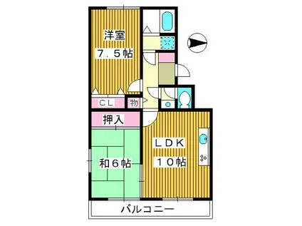 浮間パークサイドハイツ(2LDK/2階)の間取り写真