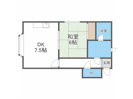 セントラルハイツ(1DK/2階)の間取り写真