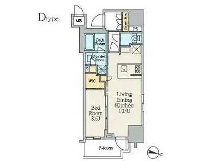 クレストコート池上(1LDK/5階)の間取り写真