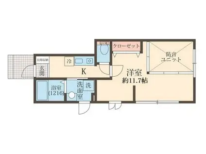 ベル レゾナンス(1K/1階)の間取り写真