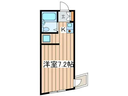 サニーサイド弐番館(ワンルーム/2階)の間取り写真