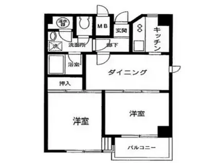 ニュー池袋ハイツ(2DK/8階)の間取り写真