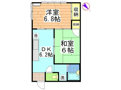 メゾン春日(2DK/1階)の間取り写真