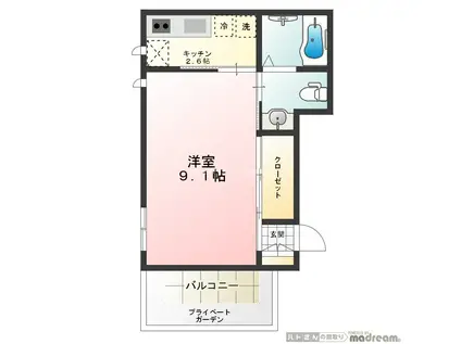 GRAN GARDEN245(1K/2階)の間取り写真