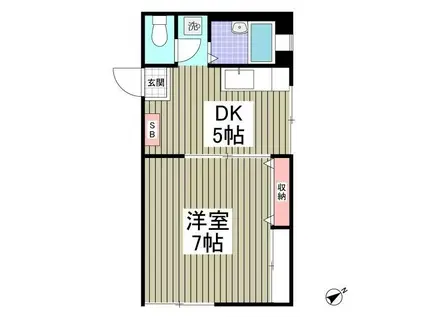 NKハイム元郷(1K/1階)の間取り写真