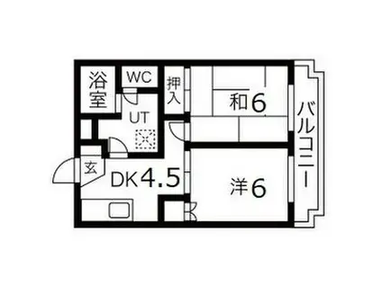 アニバーサリー(2DK/3階)の間取り写真