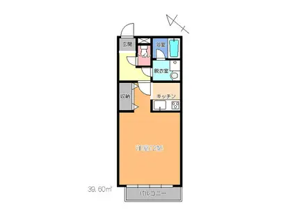 テクノコーポ11(1K/3階)の間取り写真