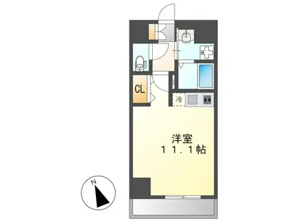 SHOKEN RESIDENCE名古屋今池(ワンルーム/4階)の間取り写真