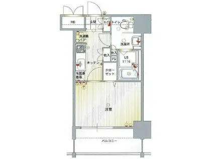 エンクレスト 香椎(1K/4階)の間取り写真