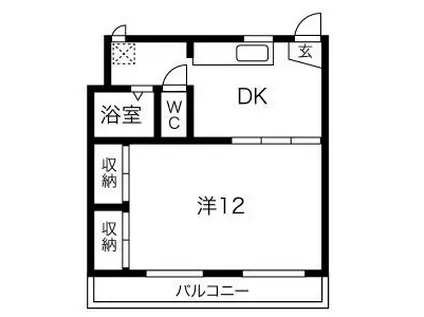 西町ハイツ 2号棟(2DK/2階)の間取り写真