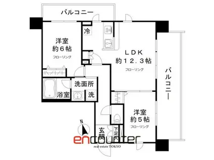 N-STAGE 赤羽志茂(2LDK/2階)の間取り写真
