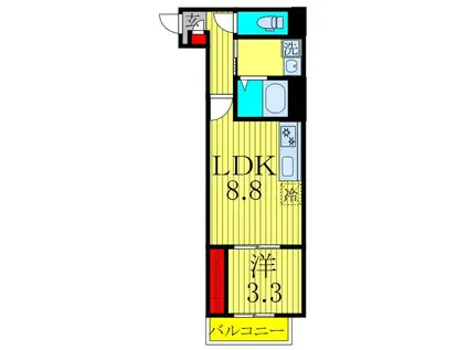 ARIETTA TAKINISHI(1LDK/2階)の間取り写真