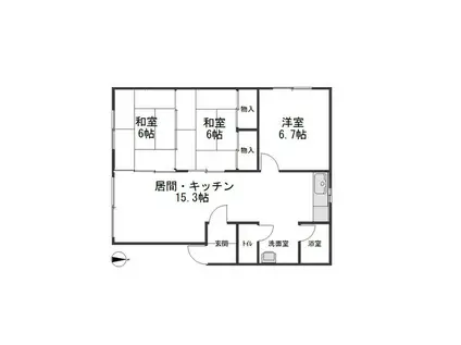 第5山崎コーポラス(3LDK/2階)の間取り写真