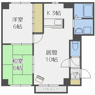 ルミナス26(2LDK/1階)の間取り写真