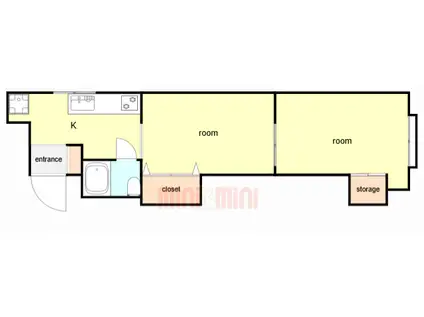 武本ハイツ(1LDK/2階)の間取り写真