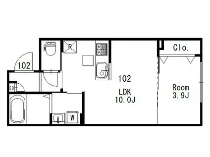 リソルテ(1LDK/1階)の間取り写真