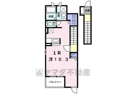 サンライズKⅡ(1K/2階)の間取り写真