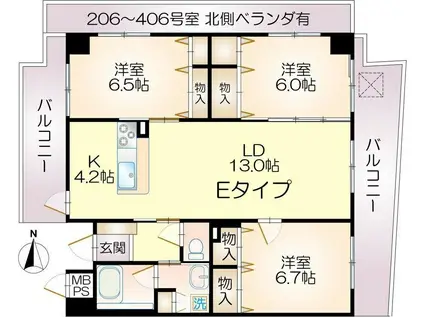 HALE LAULEA(3LDK/3階)の間取り写真