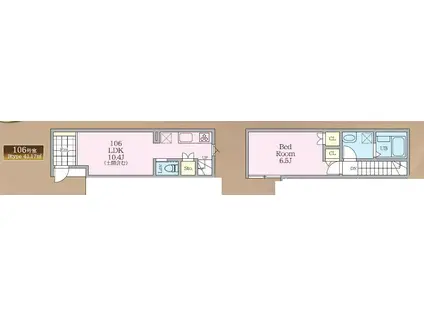 MOK-TERRACE 358(1LDK/1階)の間取り写真