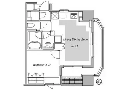 レフィール神保町(1LDK/9階)の間取り写真